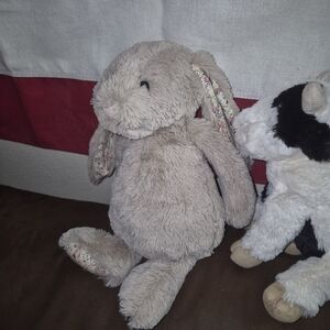 Jellycat Tan Bunny with Floral Ears